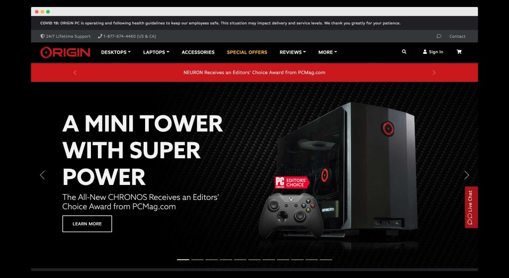 Top 10 Best Custom PC Builder Websites with PC Build Guide 5 OriginPC, A website for pre-builts and custom PCs